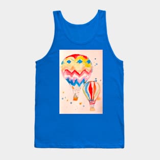 Hot Air Baloon Watercolour Painting Tank Top